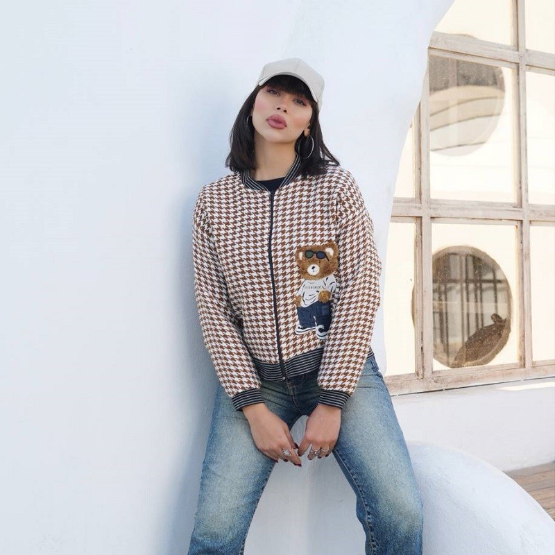 بامبر زنانه طرح تدی - قهوه ای