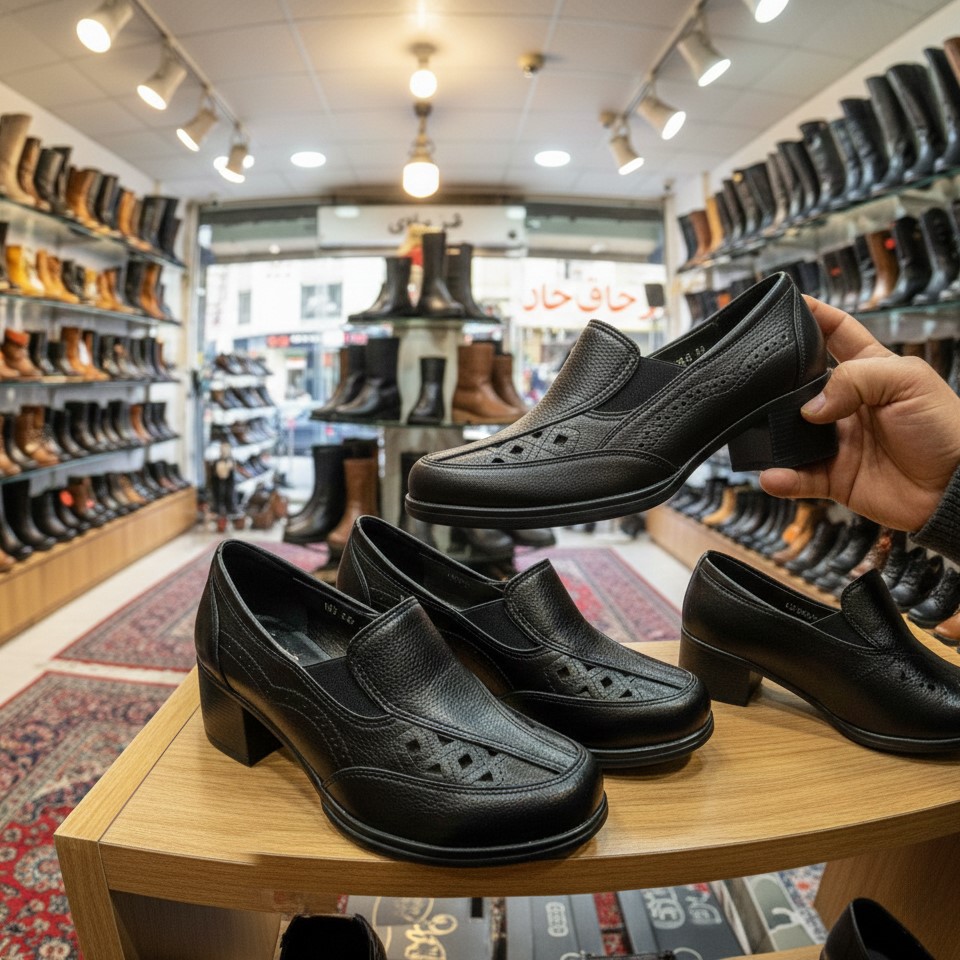 کفش مجلسی زنانه پاشنه 5 سانتی مدل تارا-مشکی