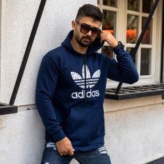 هودی Adidas مردانه سرمه ای مدل Qs سایز XXL